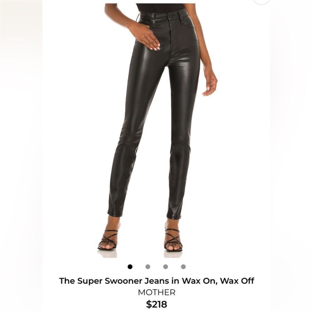 MOTHER Super Swooner faux leather pants Revolve Black Skinny Size 28